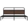 Elegant Metal Bed Frame without Mattress - Brown Oak 200x200 cm