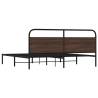 Elegant Metal Bed Frame without Mattress - Brown Oak 200x200 cm