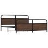 Metal Bed Frame Brown Oak 180x200 cm Super King | HipoMarket