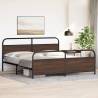 Metal Bed Frame Brown Oak 180x200 cm Super King | HipoMarket