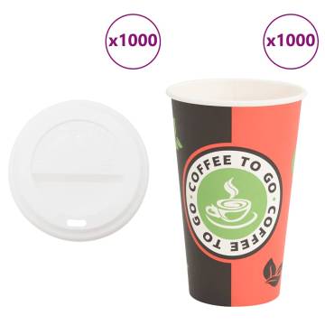 Paper Coffee Cups with Lids - 1000 pcs, 16oz | HipoMarket