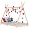 Kids Bed Frame Solid Pine Wood 80x160 cm Colour brown Size 80 x 160 cm 