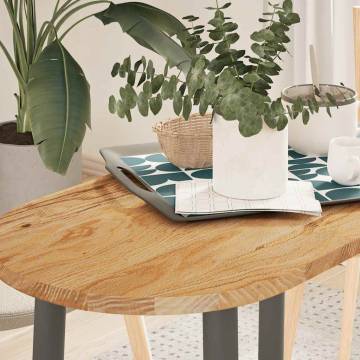 Light Brown Solid Oak Table Top | 80x40 cm Oval Design