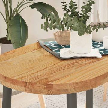 Light Brown Solid Wood Oak Oval Table Top - 100x50 cm