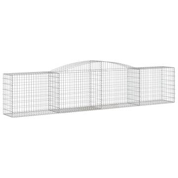 Arched Gabion Baskets - 9 pcs Galvanised Iron | HipoMarket