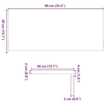 Light Brown Solid Oak Window Sills - 90x40x2 cm (2 Pcs)