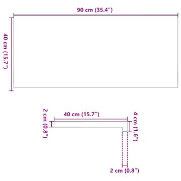 Dark Brown Window Sills - 2 pcs Solid Oak 90x40x2 cm