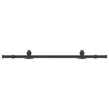 Sliding Door Hardware Kit 152cm Steel Black - Durable & Stylish