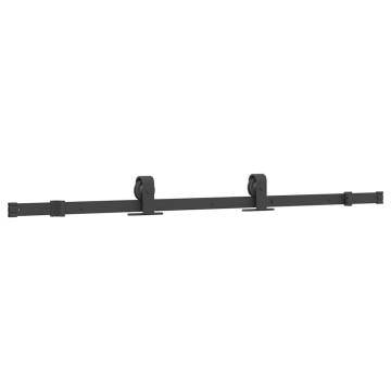 Sliding Door Hardware Kit 152cm Steel Black - Durable & Stylish