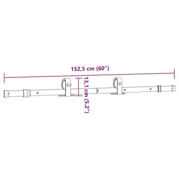 Sliding Door Hardware Kit 152cm Steel Black - Durable & Stylish