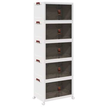 Stackable Storage Box with Wheels - 75L 5-Tier Organizer