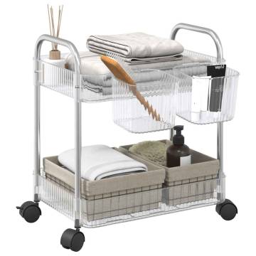 2-Tier Transparent Storage Trolley | Durable Acrylic Design