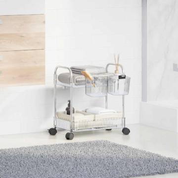 2-Tier Transparent Storage Trolley | Durable Acrylic Design