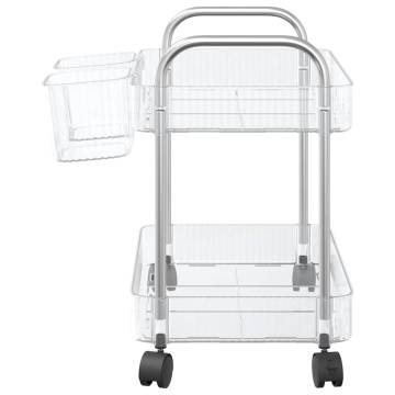 2-Tier Transparent Storage Trolley | Durable Acrylic Design