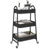  Storage Trolley 3-Tier Black 42x41.5x77 cm Steel Colour black Quantity in Package 1 