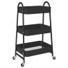 3-Tier Black Storage Trolley | Durable Steel Design - HipoMarket