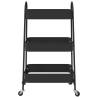 3-Tier Black Storage Trolley | Durable Steel Design - HipoMarket