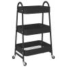 3-Tier Black Storage Trolley | Durable Steel Design - HipoMarket