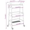 3-Tier Black Storage Trolley | Durable Steel Design - HipoMarket