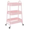 3-Tier Pink Storage Trolley - Durable Steel Organizer