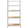 5-Layer Storage Shelf - Silver Steel & Engineered Wood