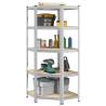  5-Layer Corner Shelf Silver Steel&Engineered Wood Colour silver Size 75 x 75 x 180 cm Quantity in Package 1 Amount 