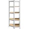 5-Layer Corner Shelf - Silver Steel & Engineered Wood | HipoMarket