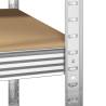 5-Layer Corner Shelf - Silver Steel & Engineered Wood | HipoMarket