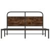 King Size Bed Frame 150x200 cm - Smoked Oak Engineered Wood