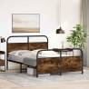 Small Double Bed Frame 120x190 cm in Smoked Oak - Hipomarket