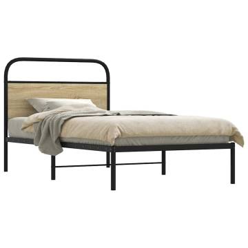 Elegant 90x200 cm Bed Frame in Sonoma Oak - No Mattress Included