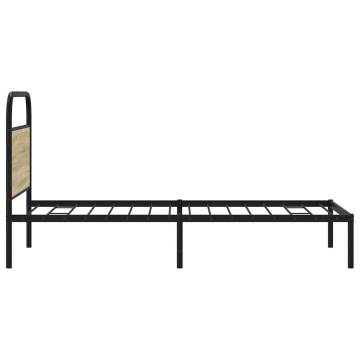 Elegant 90x200 cm Bed Frame in Sonoma Oak - No Mattress Included