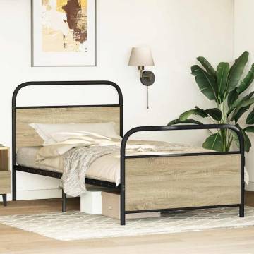 Robust Bed Frame Without Mattress - Sonoma Oak 107x203 cm