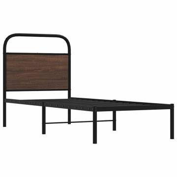 Buy Brown Oak Bed Frame Without Mattress 80x200 cm - Hipo Market