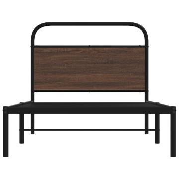 Brown Oak Bed Frame 90x200 cm - Stylish & Durable Design