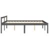 Grey Double Bed Frame 135x190 cm - Solid Pine Wood