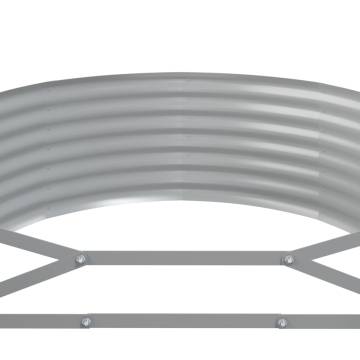 Garden Raised Bed - Powder-coated Steel 175x100x36 cm Silver