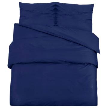 Navy Blue Duvet Cover Set 200x200 cm Cotton | HipoMarket