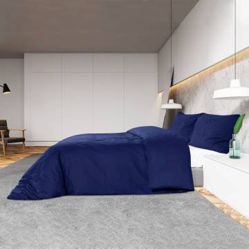 Navy Blue Duvet Cover Set 200x200 cm Cotton | HipoMarket