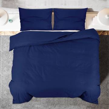 Navy Blue Duvet Cover Set 200x200 cm Cotton | HipoMarket