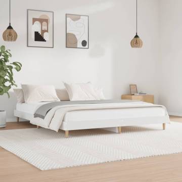 White Bed Frame 120x200 cm | Durable Engineered Wood | Hipomarket