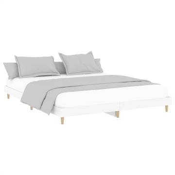 White Bed Frame 120x200 cm | Durable Engineered Wood | Hipomarket