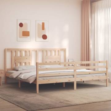 Solid Wood Super King Size Bed Frame - No Mattress Included