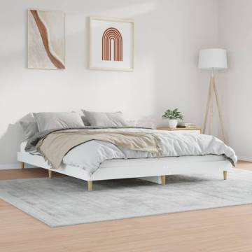 White Bed Frame 120x200 cm | Durable Engineered Wood | Hipomarket