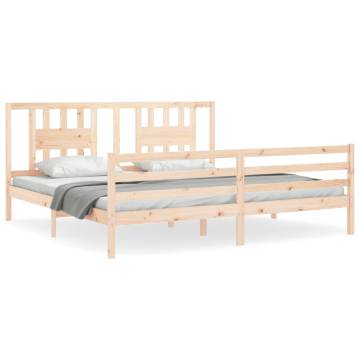 Solid Wood Super King Size Bed Frame - No Mattress Included