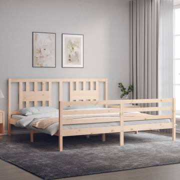 Solid Wood Super King Size Bed Frame - No Mattress Included