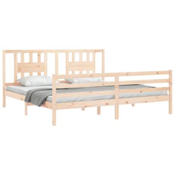 Solid Wood Super King Size Bed Frame - No Mattress Included