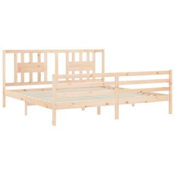 Solid Wood Super King Size Bed Frame - No Mattress Included