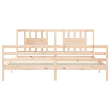 Solid Wood Super King Size Bed Frame - No Mattress Included