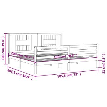 Solid Wood Super King Size Bed Frame - No Mattress Included